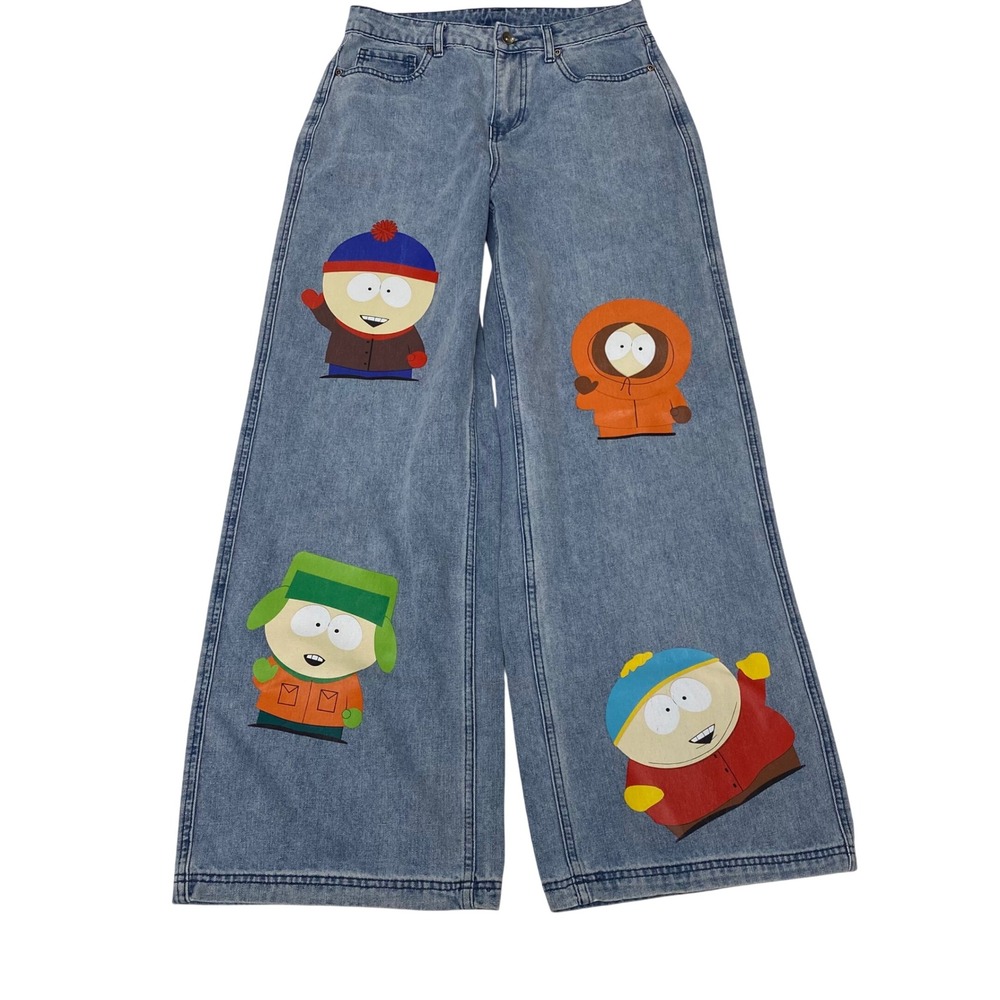 South Park Womens Size 7 Wide Leg Jeans Stan Kyle Kenny Cartman Towelie